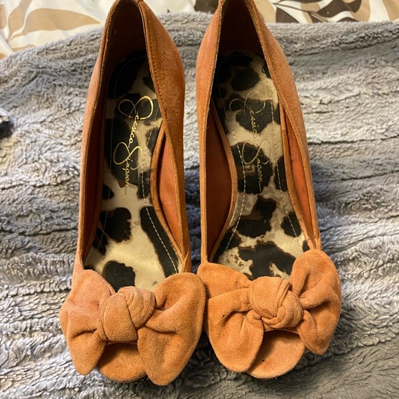 Jessica Simpson Elanas Peach & Glitter Pumps - Picture 4 of 8